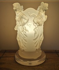 Widdop And Bingham Lalique Style Resin Lamp With Four Dancing Ladies