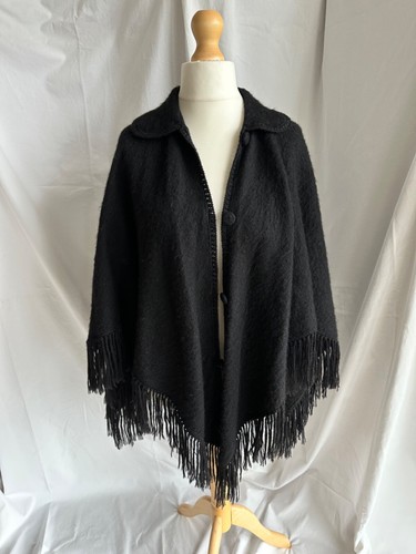 Vintage peruvian black fringed - vintage,
