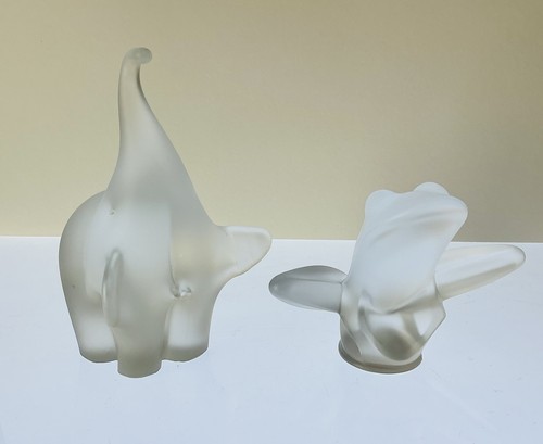 Dartington glass elephant and - glass,