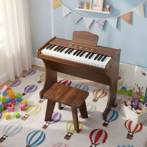 Wooden kids piano - keyboard, 37