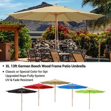 13Ft Patio Wood Umbrella