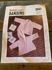 Robin Baby's Jackets Knitting Pattern 18-20" Bambino DK / Quickerknit 2547