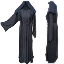 Latest Design Women Silver Dark Grey Abaya With Inner Slip