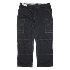 SNICKER Cargo Workwear Mens Trousers Black Relaxed Straight W38 L26