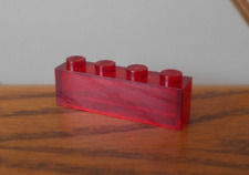 TRANS RED 4x1 1x4 brick genuine LEGO spare parts 3066 no bottom tubes x1