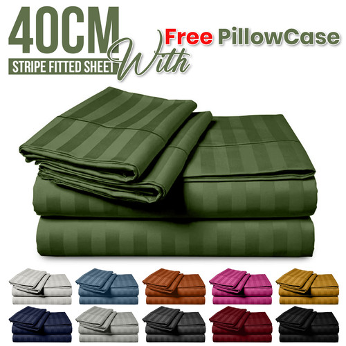 Stripe fitted sheet 40cm deep - sheet,
