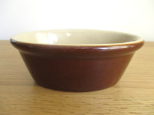 Individual Baking Dish MOIRA Oval Pie Vintage Stoneware BROWN Ovenproof