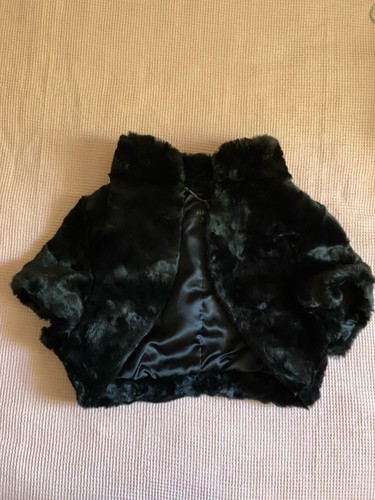 Black faux fur coast shrug - fur, uk