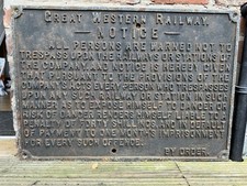 Great Western Railway cast Iron Original Trespass Sign