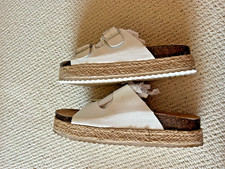 M&S White Leather Flatform