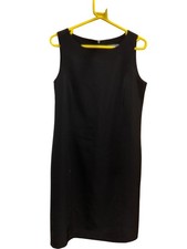 Amaranto Black Sleeveless Shift Dress Polyester Blend - Size 14