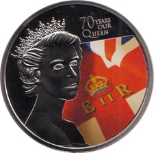 Ascension Island Five pounds 2022 Elizabeth II Pure Platinum Plated Jubilee Coin