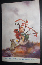 Old SCOTTISH Comic SCOT BAGPIPES PIPER RAIN NO BLUE SKIES IN BONNIE SCOTLAND