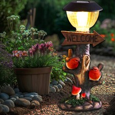 Solar Robin Welcome Sign