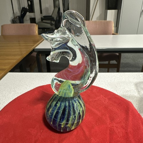 Signed mdina glass - signed, seahorse