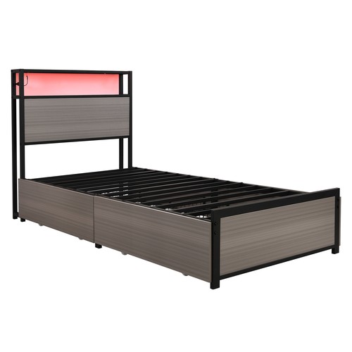 Single bed frame with led - frame,