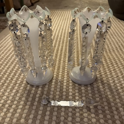 Pair uranium glass mantel - pair,