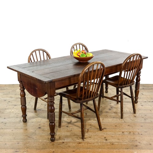 Antique oak farmhouse table - farmhouse,