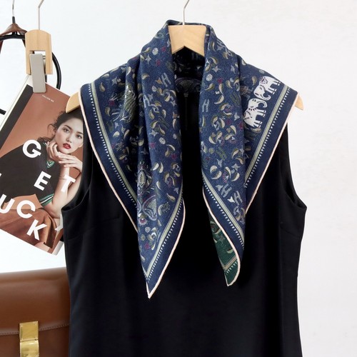 Double face wool silk scarf - +,