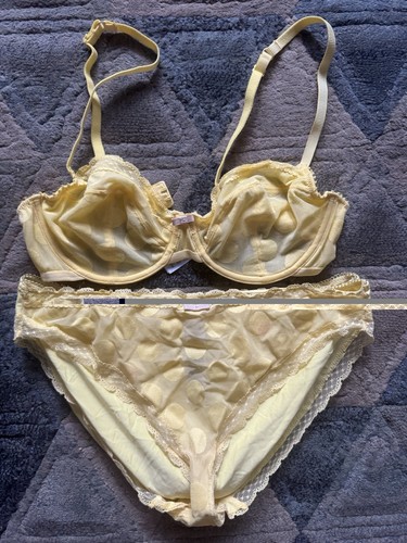 Yellow lace bra - bra, lingerie