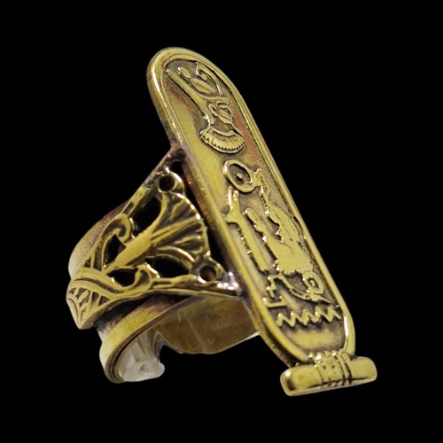 Egyptian cartouche ring brass - egyptian,