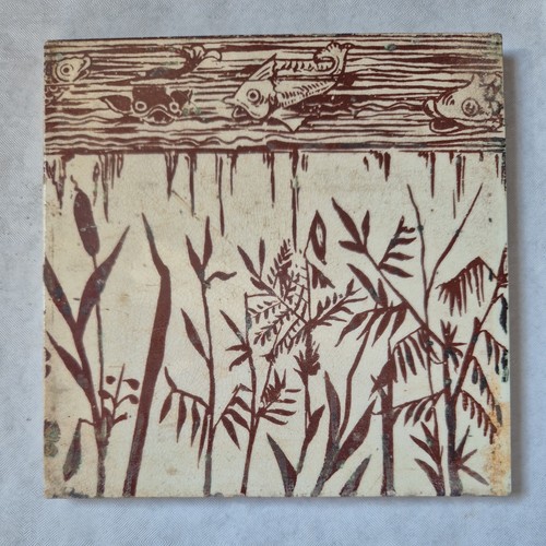 Antique victorian tile - victorian, c1880