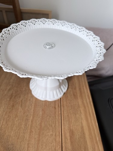 White plastic cake stand - plastic,