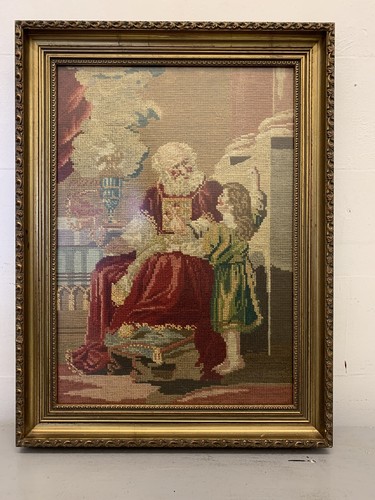 Antique framed tapestry - framed,