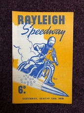Speedway programme Rayleigh v Exeter 13th August 1949