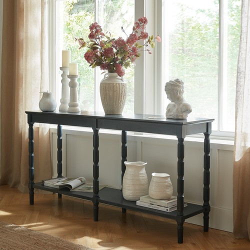 Contour black console table - black,