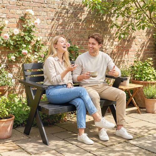 Seater wood garden bench - 2,