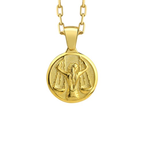 Libra zodiac necklace - libra, gold
