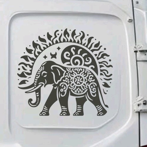 Indian elephant vinyl decal - indian,