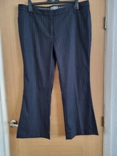 Ladies Matalan Navy Striped Trousers Size 18