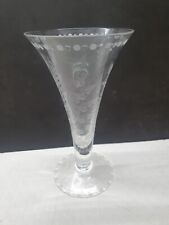 William Yeoward Etched Crystal Vase 27cm High (R4 S2 B3)