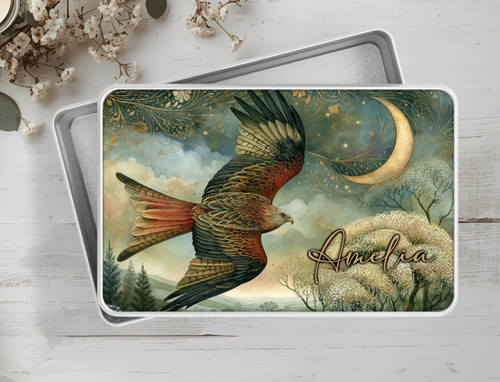 Folk art red kite - red, bird