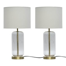 Set of 2 Ribbed Glass 49cm