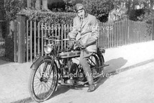 Jnm-43 Vintage Douglas Motorcycle and Rider, KE3127. Photo