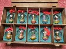 Rare...Thomas Pacconi Classic Glass Baubles Wooden 2006 Painted Set of 10