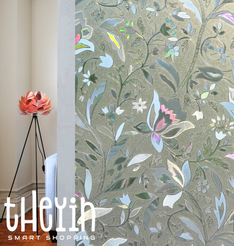 Floral frosted privacy - floral,