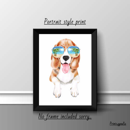 Beagle dog pet print poster - a4,