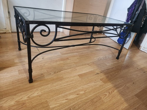 60x110cm iron and glass - 60x110cm, coffee