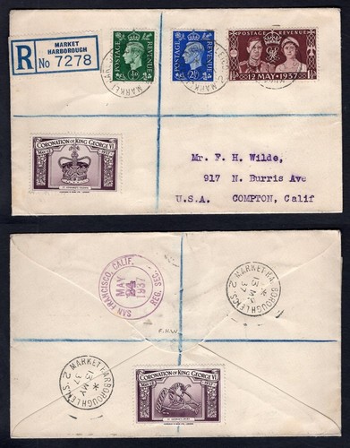 1937 coronation fdc cover - 1937,