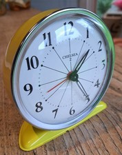 Vintage 'Chelsea 2' Alarm Clock ~ Hong Kong Yellow Enamelled Metal Working Order