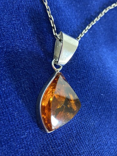 Vintage 925 silver amber - amber, /
