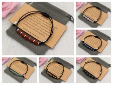 Handmade Natural Adjustable 6mm Crystal Healing Chakra Gemstone Bead Bracelet.