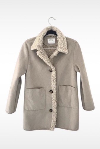 Zara teddy collar coat - , beige