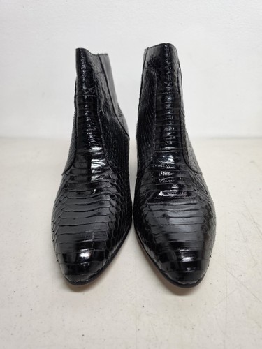 Black genuine snakeskin - genuine,
