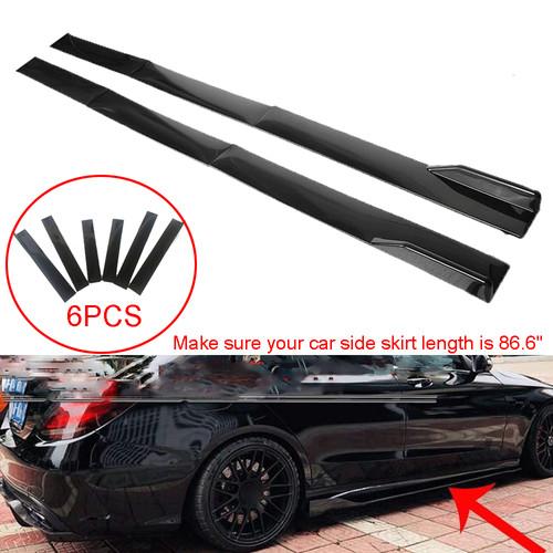 Black side skirts lip rocker - black,