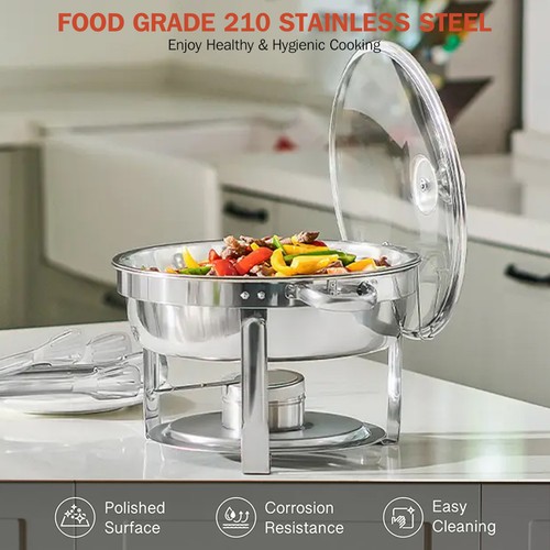 6qt round chafing dish - round,